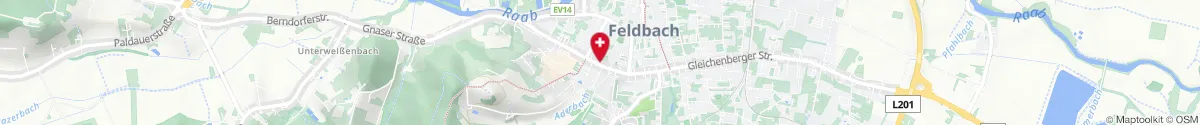 Kartendarstellung des Standorts für Leonhard-Apotheke in 8330 Feldbach